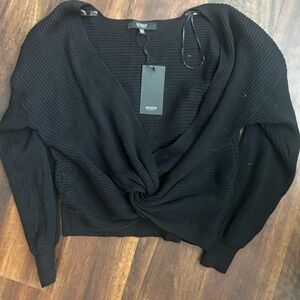 Hudson Jeans Black Ribbed Knit Top